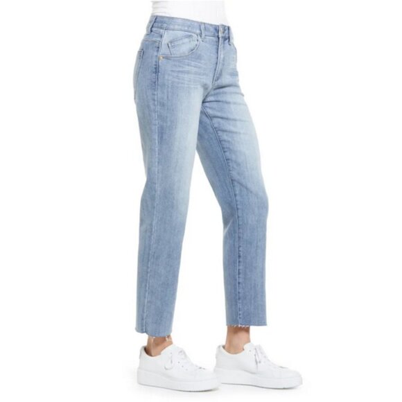 WIT & WISDOM 'Ab'Solution High Waist Raw Hem Crop Slim Straight Leg Jeans 6 NWT - Picture 4 of 15